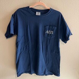 Navy Blue Alpha Epsilon Pi Men's Shirt with Pocket